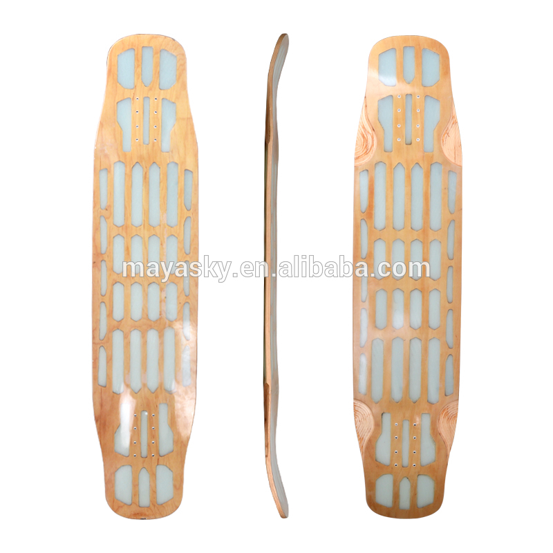 High end longboard 110cm*24.5cm fiberglass canadian maple longboard decks on sales