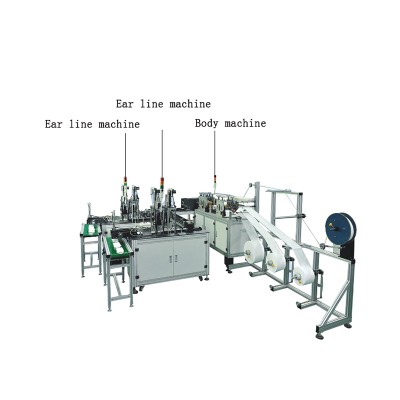 Full Automatic Non Woven Disposable 3 ply ear loop body dental Face Mask Making Machine